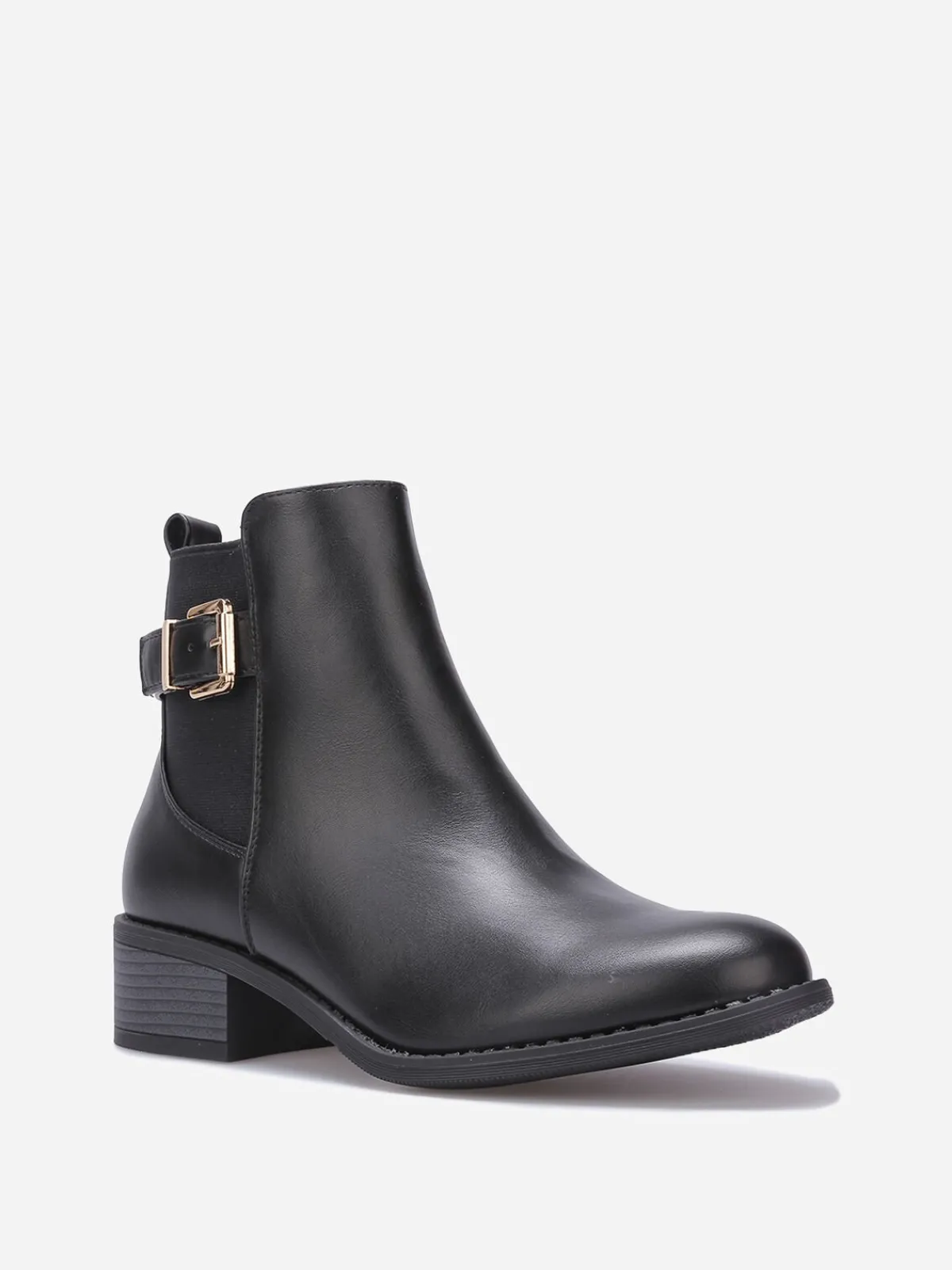 Sale La Modeuse Bottines Chelsea à bride et boucle Noir
