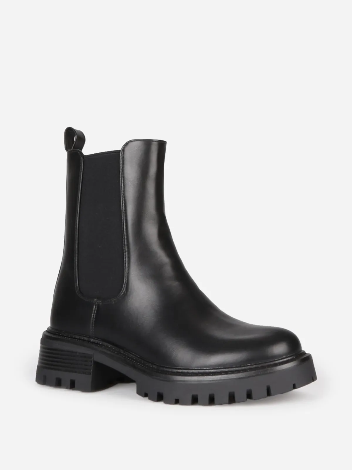 New La Modeuse Bottines chelsea à semelle chunky Noir