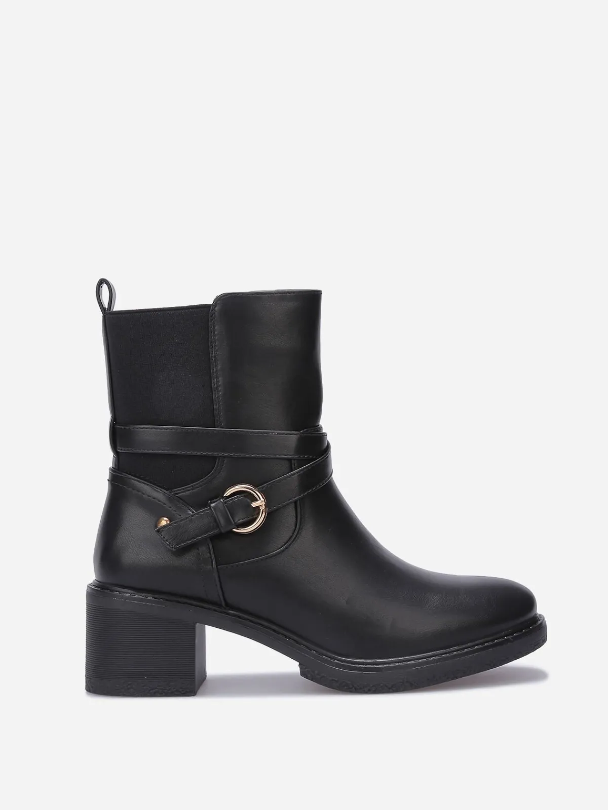 Hot La Modeuse Bottines chelsea à talon et fine bride Noir