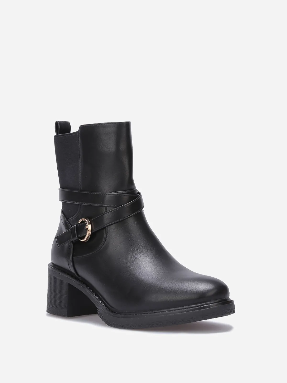 Hot La Modeuse Bottines chelsea à talon et fine bride Noir