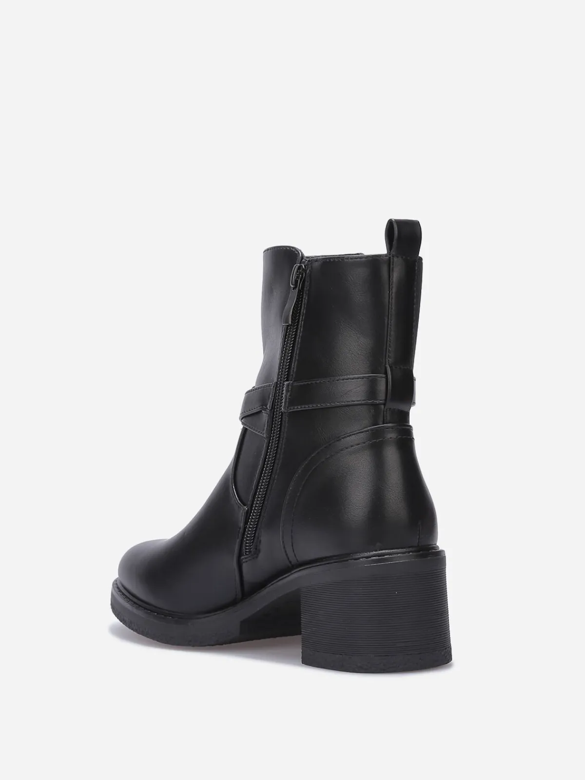 Hot La Modeuse Bottines chelsea à talon et fine bride Noir