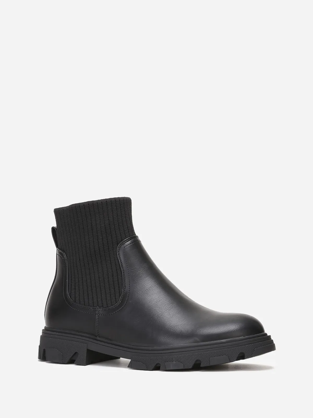 Online La Modeuse Bottines chelsea chaussettes grandes tailles Noir
