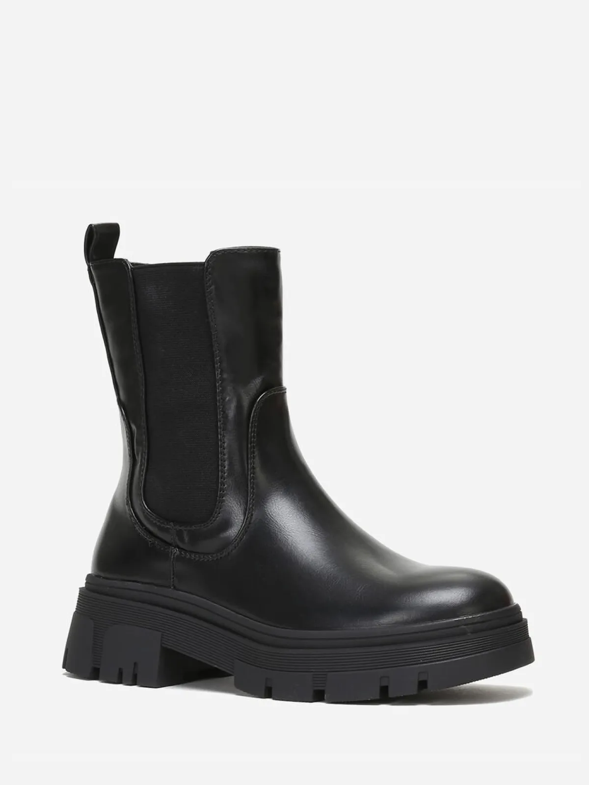 Outlet La Modeuse Bottines chelsea crantées en simili Noir