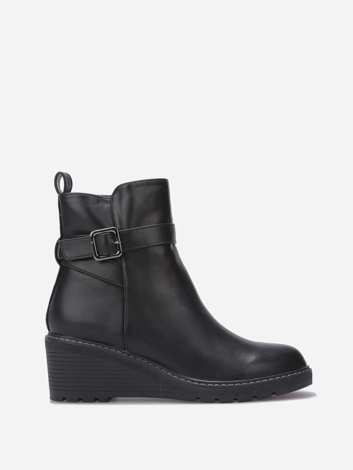 Online La Modeuse Bottines compensées à boucle Noir