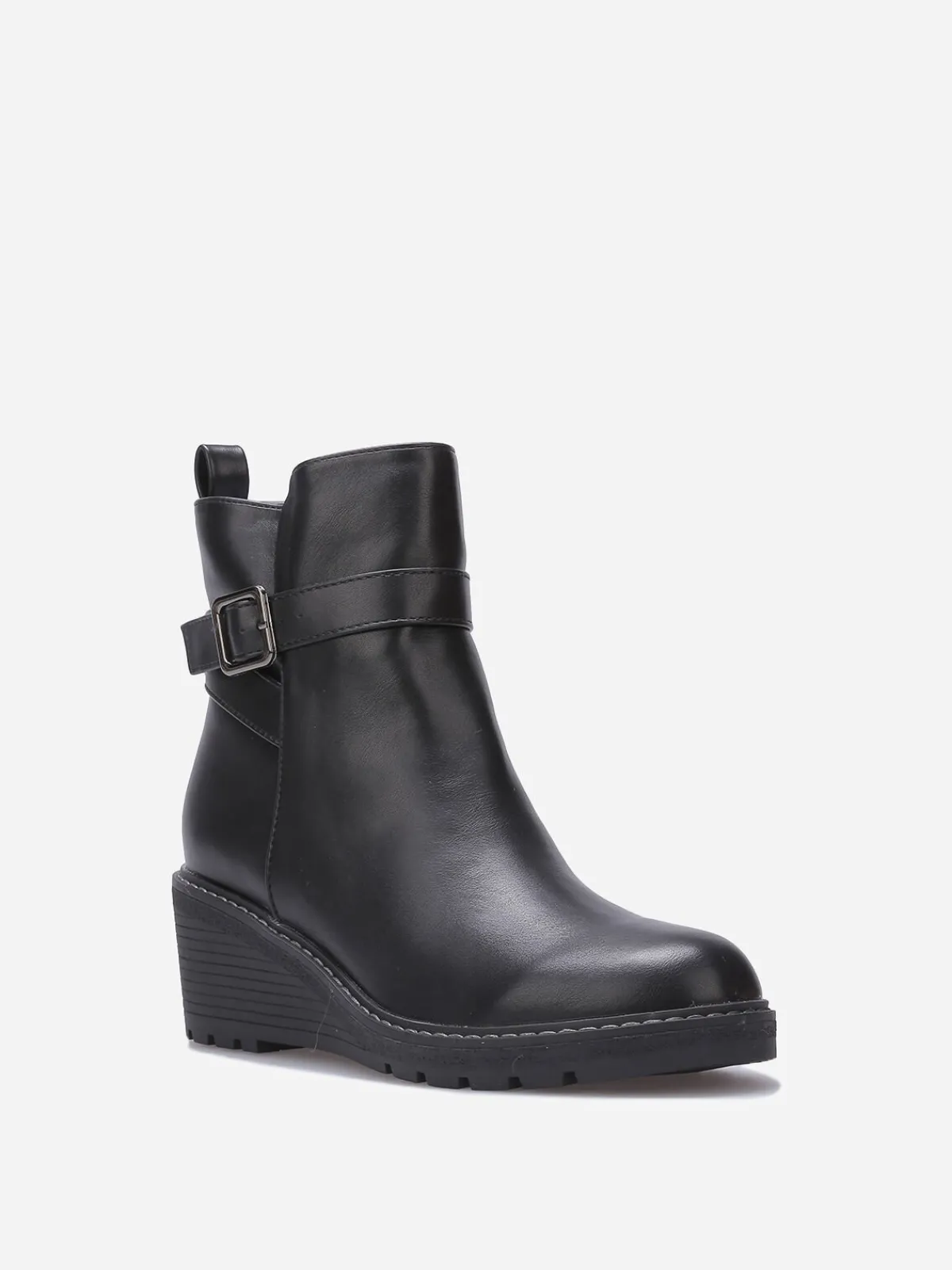 Online La Modeuse Bottines compensées à boucle Noir