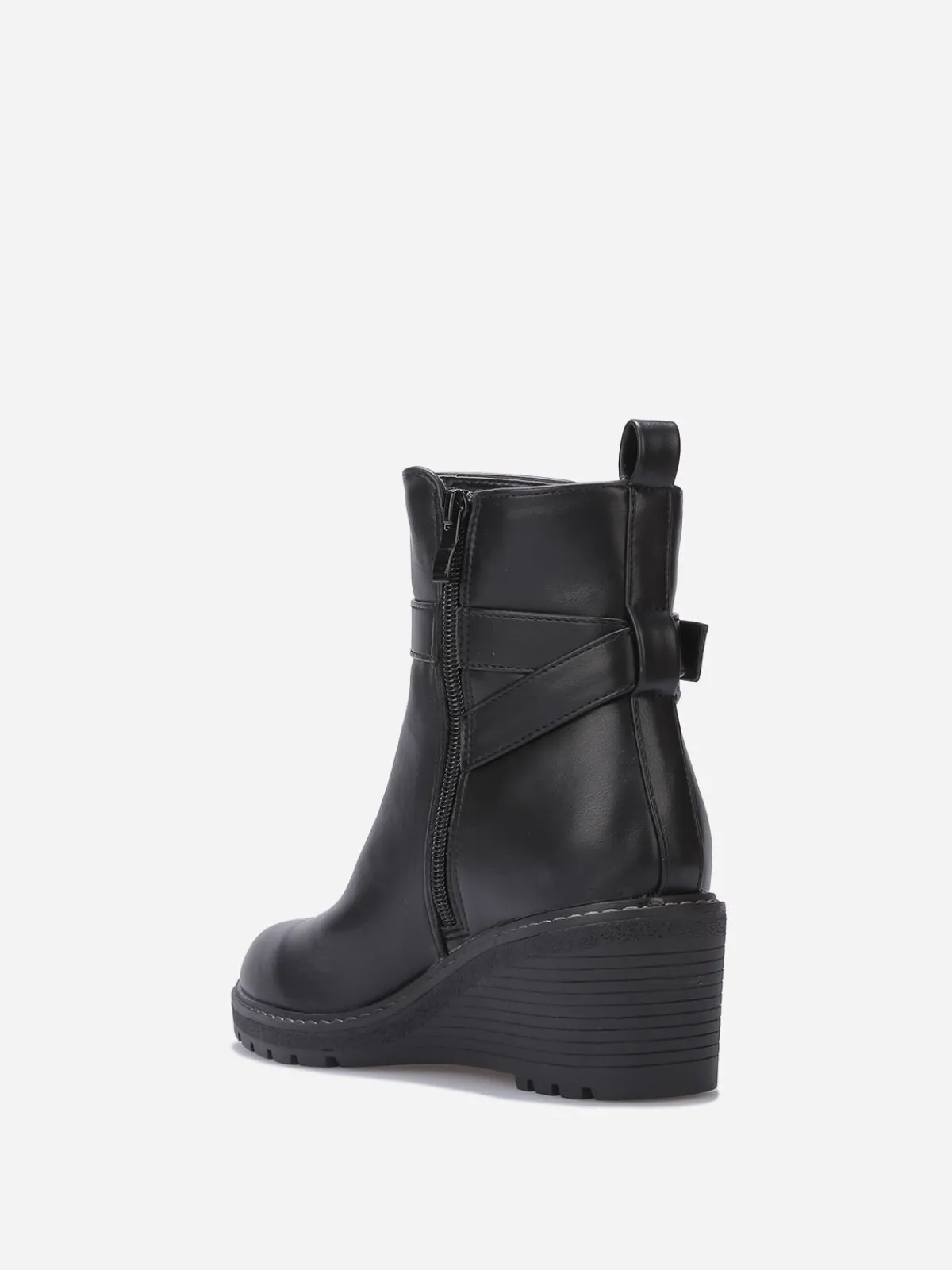 Online La Modeuse Bottines compensées à boucle Noir