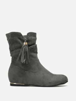 New La Modeuse Bottines compensées  à pampilles Gris