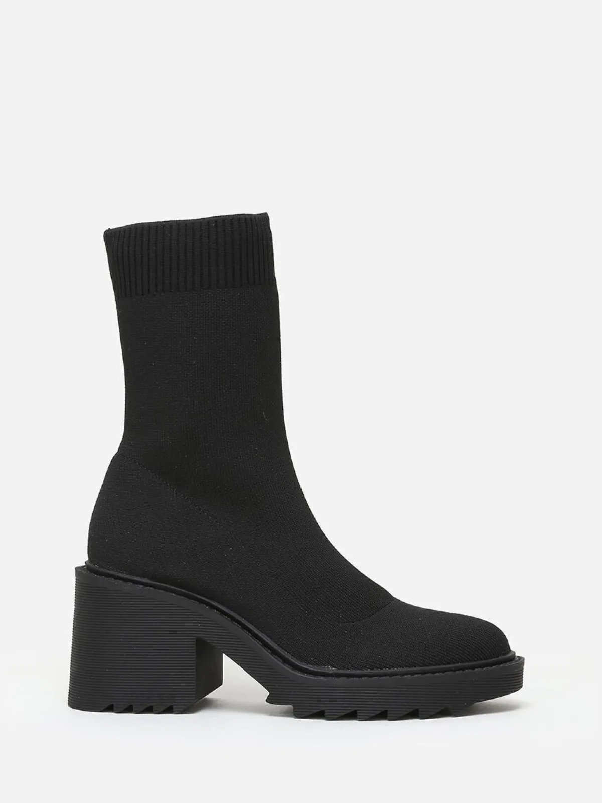 Sale La Modeuse Bottines en maille à semelle crantée Noir