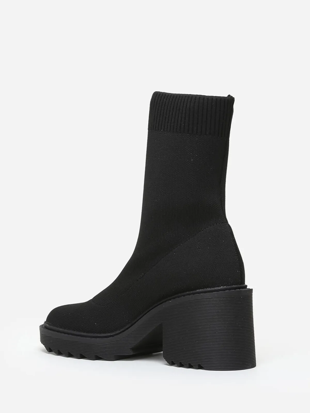 Sale La Modeuse Bottines en maille à semelle crantée Noir