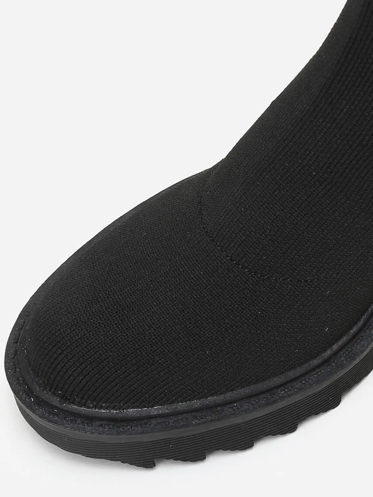 Sale La Modeuse Bottines en maille à semelle crantée Noir