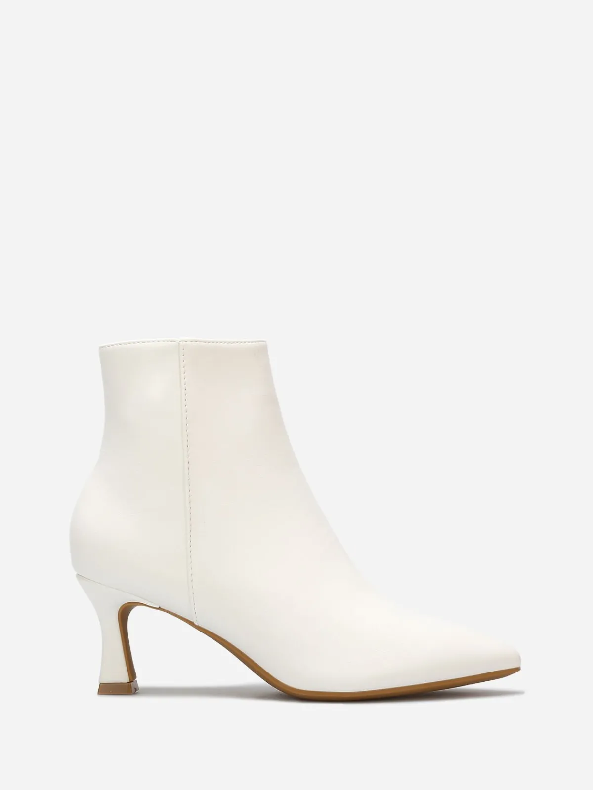 La Modeuse Bottines en simili à petit talon Blanc
