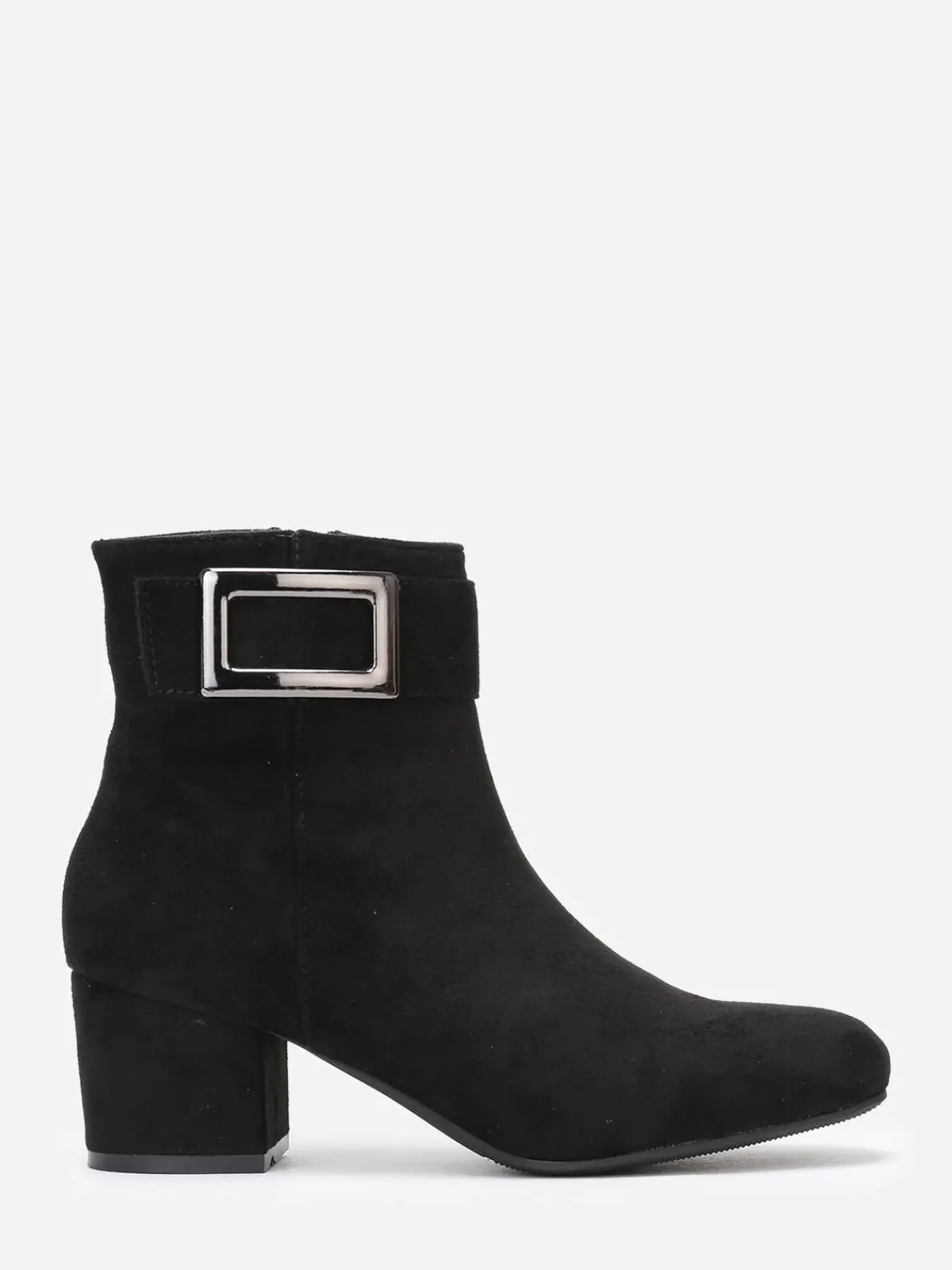 Discount La Modeuse Bottines en suédine à boucle rectangle Noir