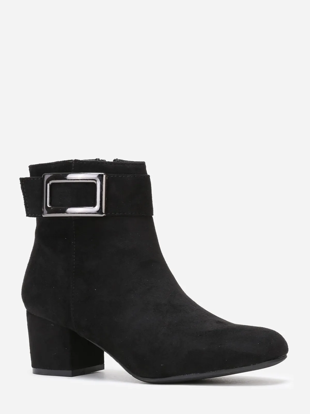 Discount La Modeuse Bottines en suédine à boucle rectangle Noir