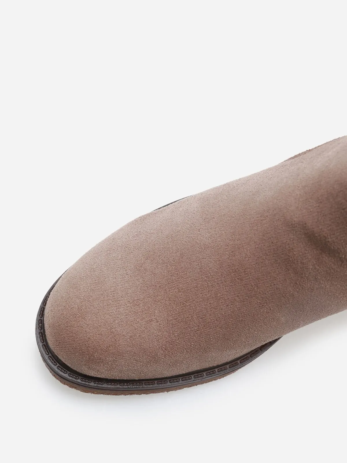 Sale La Modeuse Bottines en suédine à boucle métallique Taupe