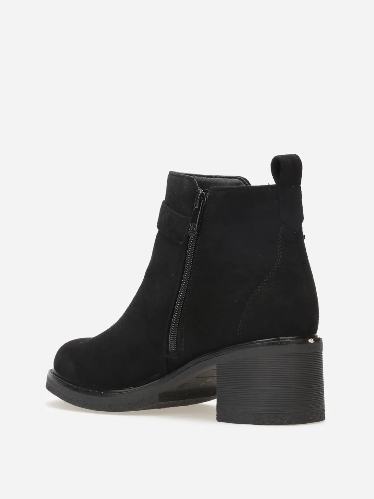 Discount La Modeuse Bottines en suédine à boucle métallique Noir