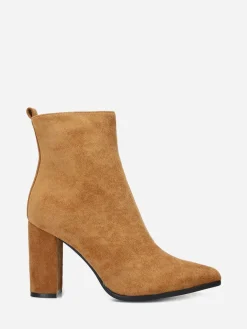 Hot La Modeuse Bottines en suédine à bout pointu Camel