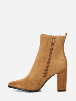 Hot La Modeuse Bottines en suédine à bout pointu Camel