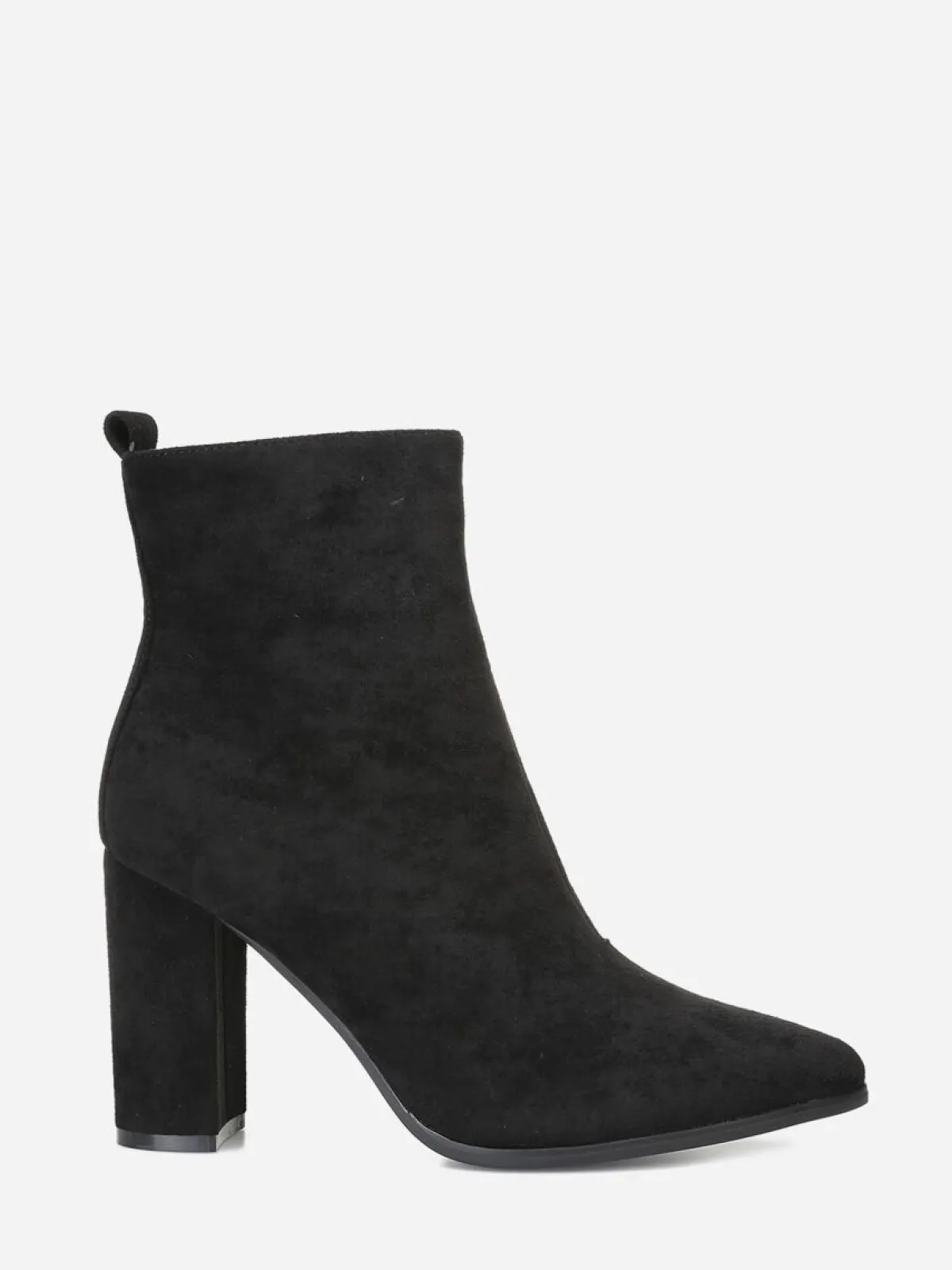 La Modeuse Bottines en suédine à bout pointu Noir