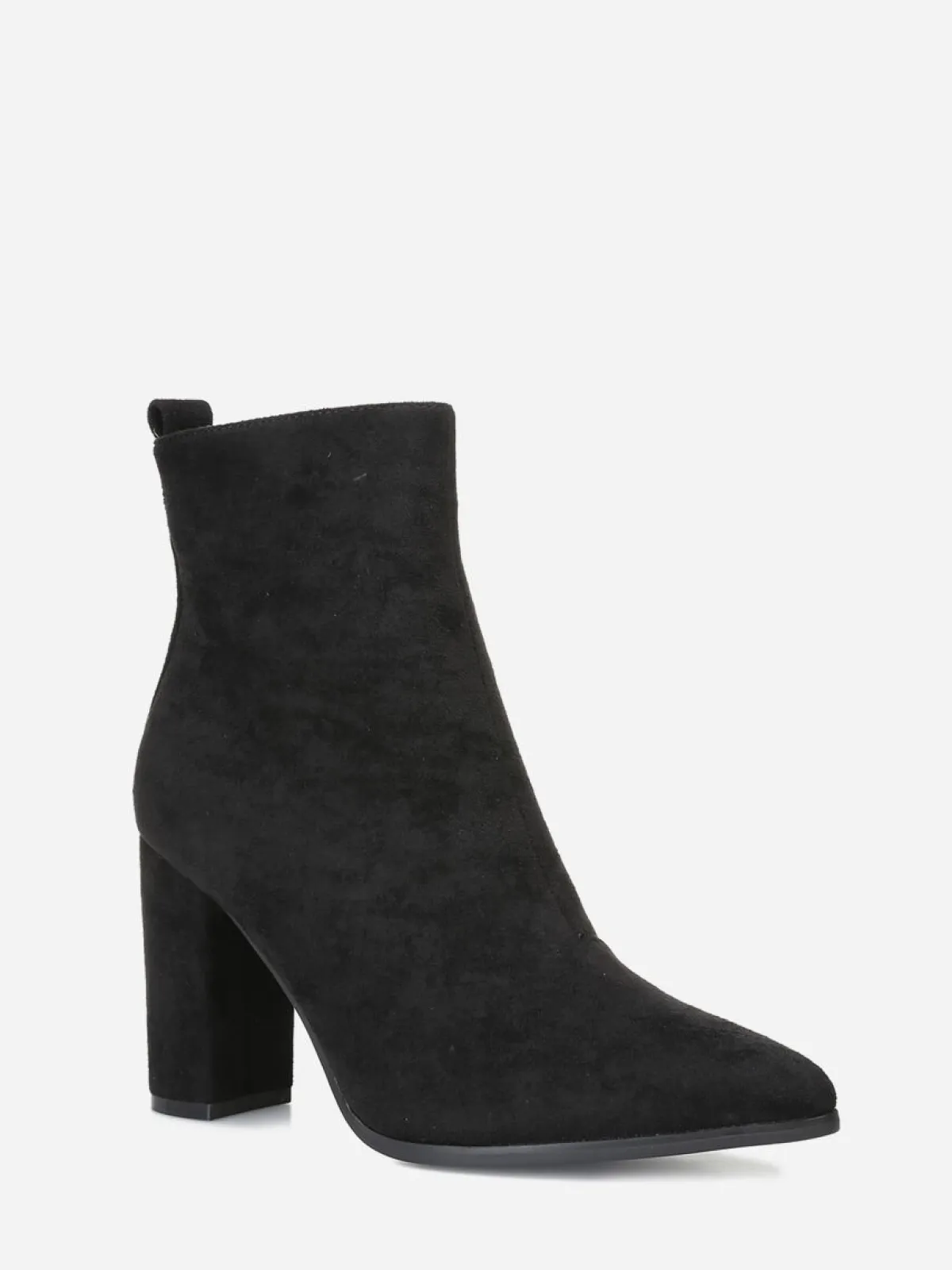 La Modeuse Bottines en suédine à bout pointu Noir