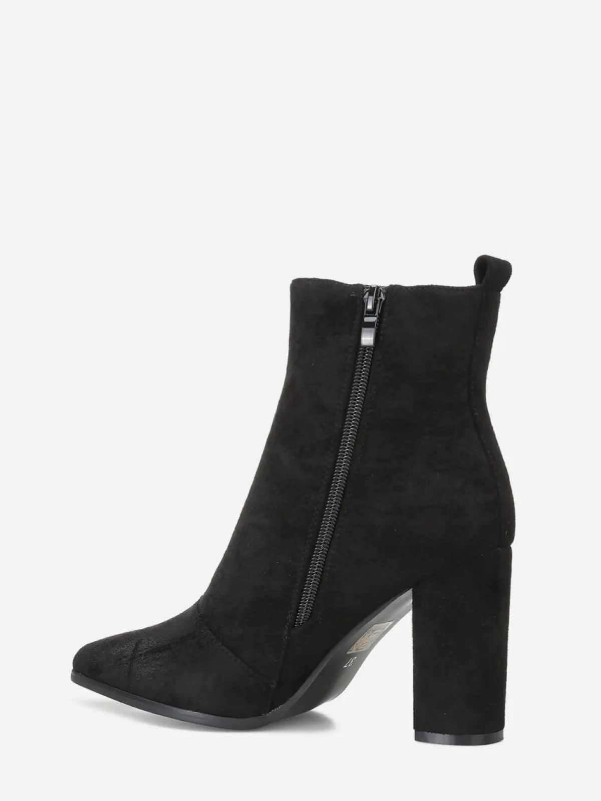 La Modeuse Bottines en suédine à bout pointu Noir