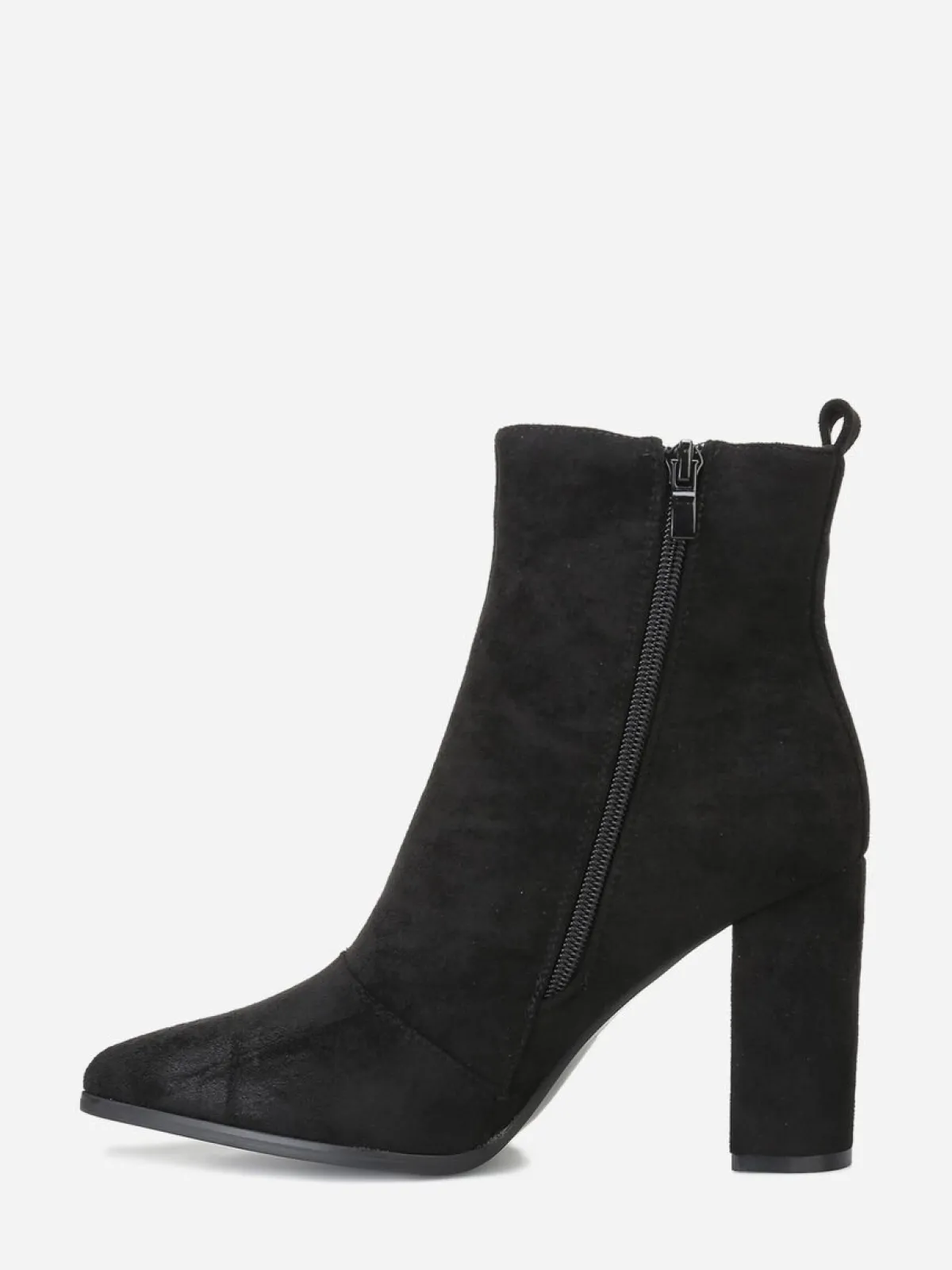 La Modeuse Bottines en suédine à bout pointu Noir
