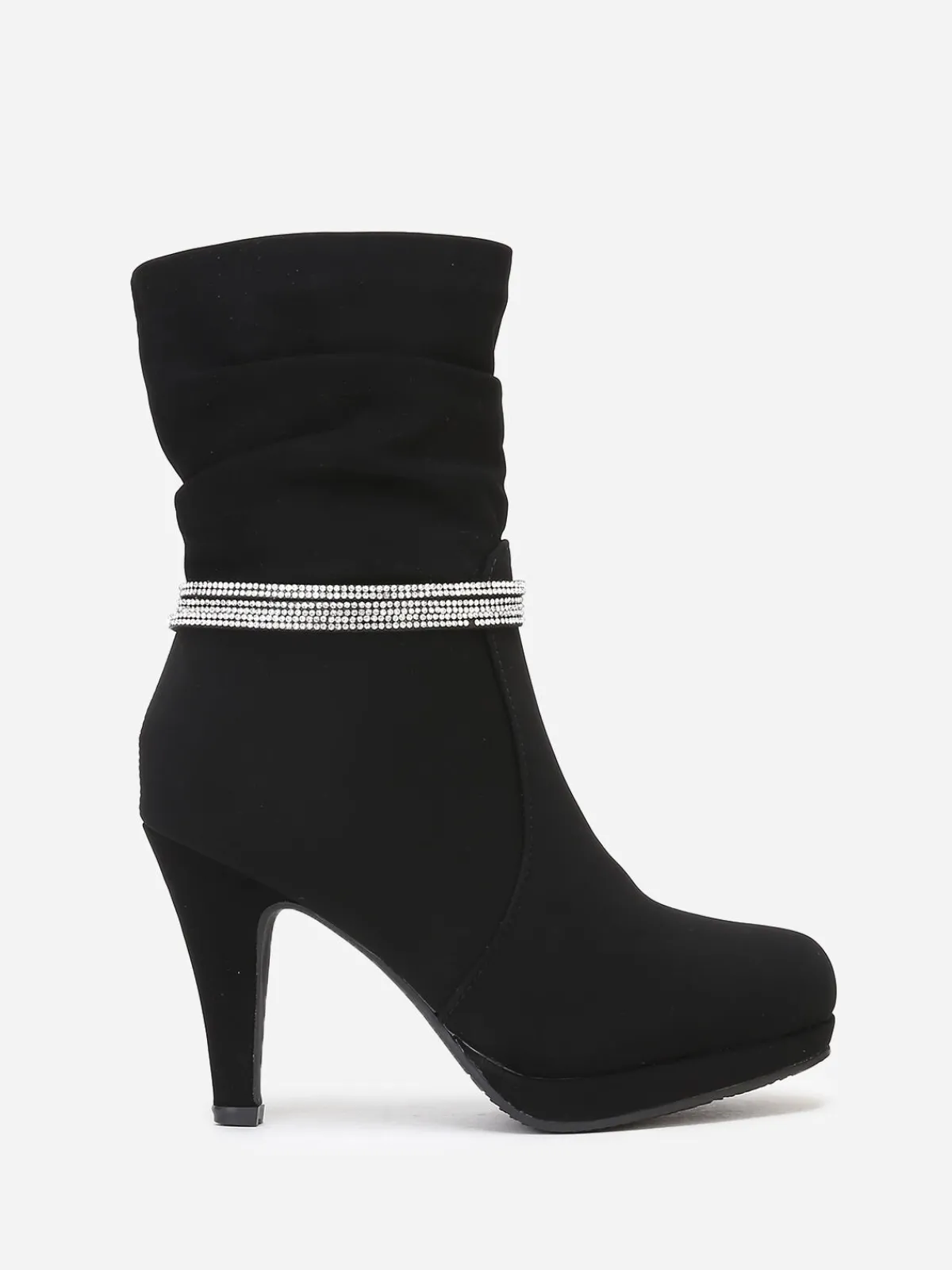 Online La Modeuse Bottines mattes à strass Noir