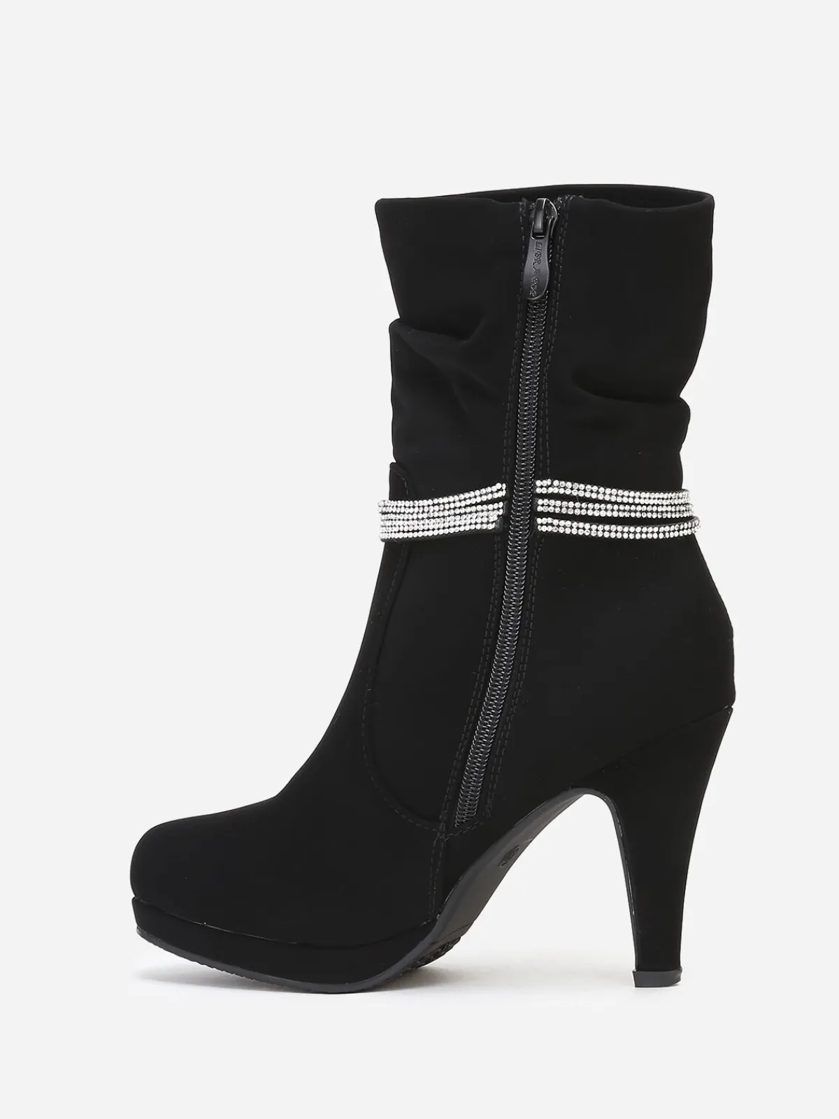 Online La Modeuse Bottines mattes à strass Noir