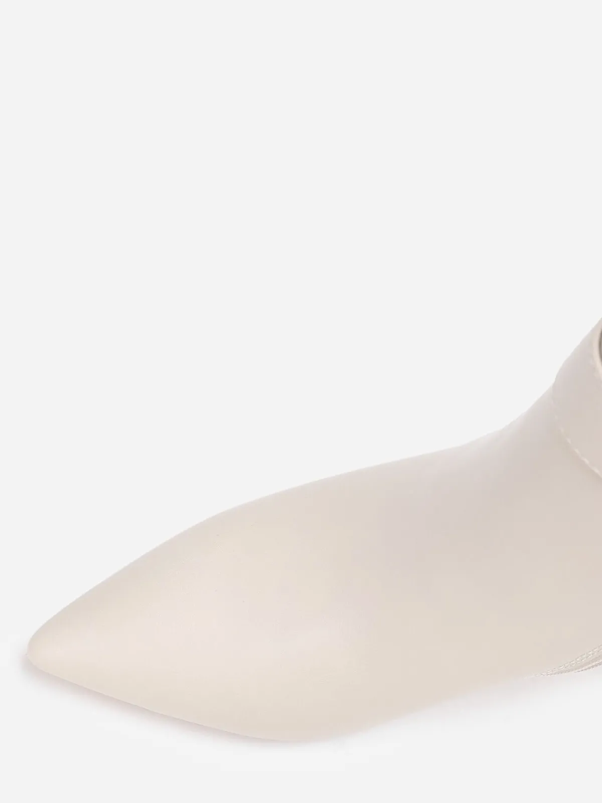 Best La Modeuse Bottines pointues à boucle métallique Beige