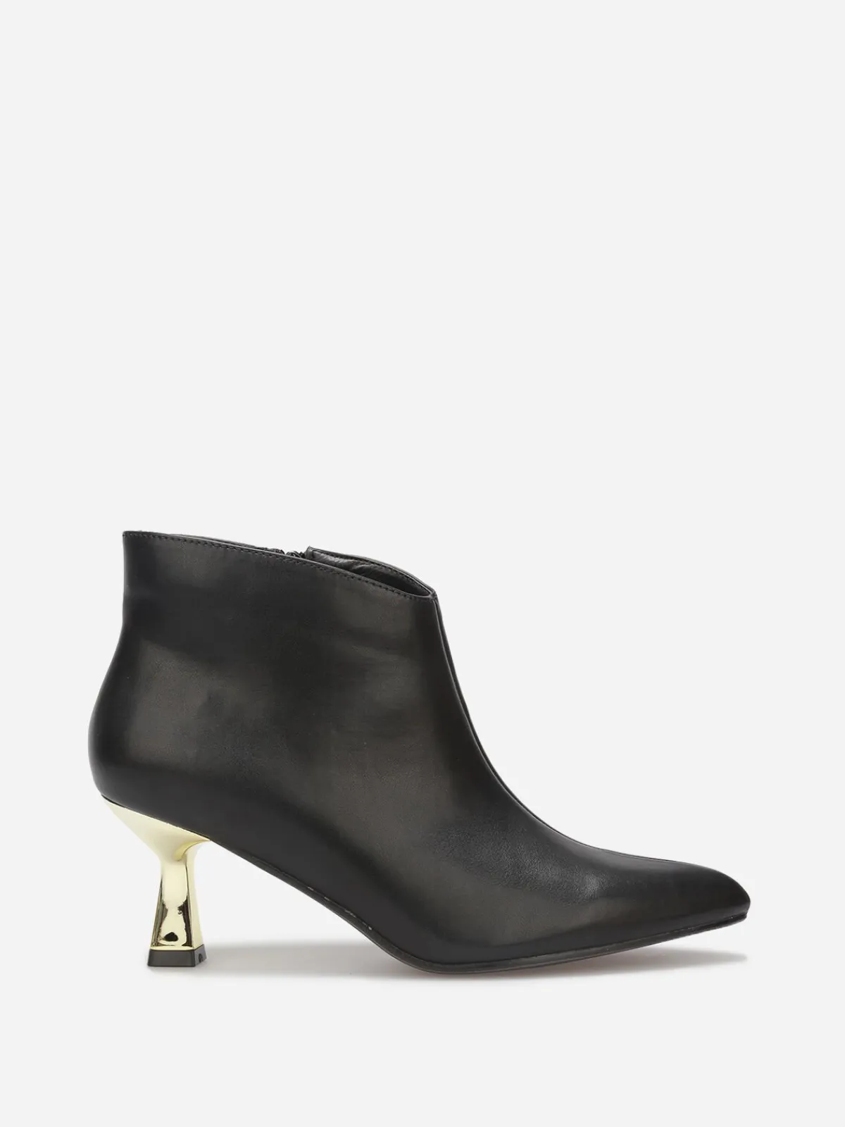 Sale La Modeuse Bottines pointues à petit talon métallique Noir