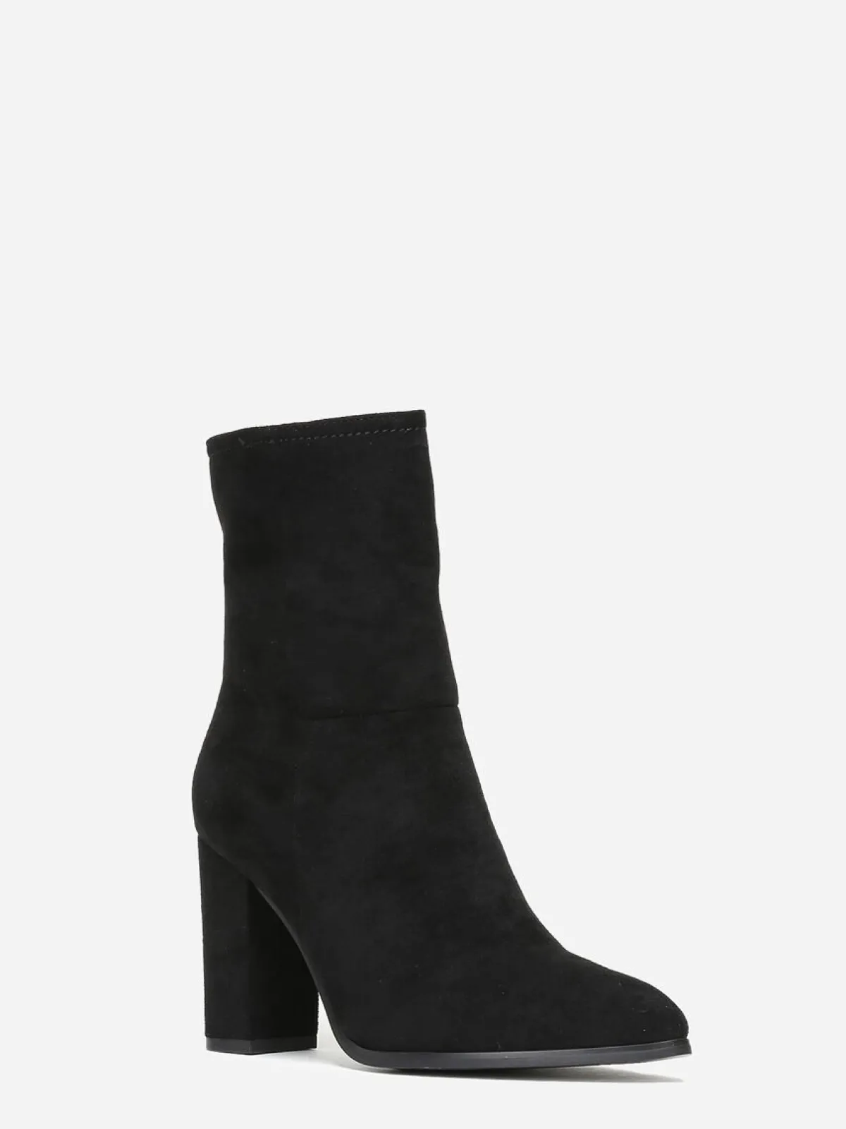 La Modeuse Bottines pointues en suédine Noir