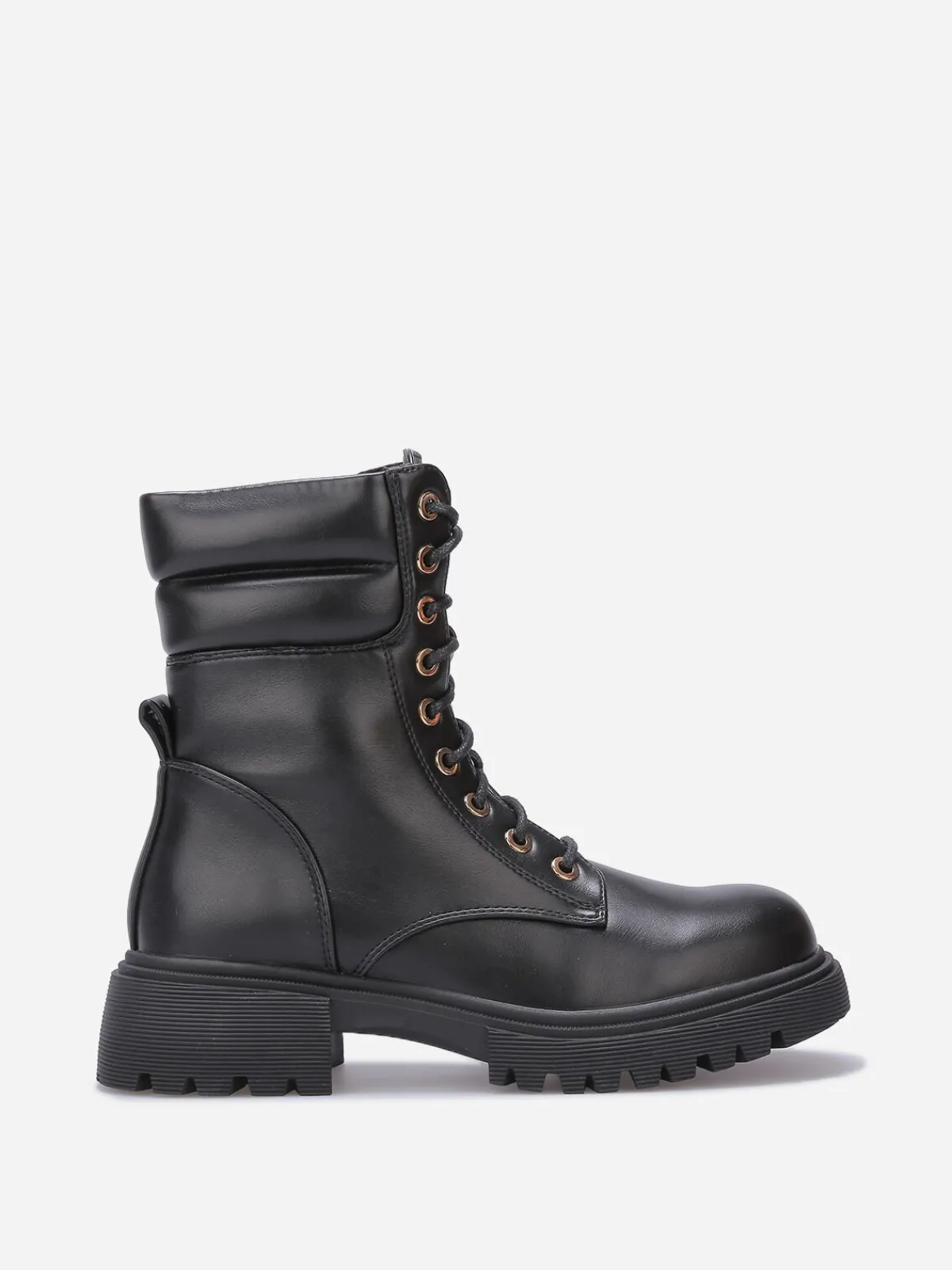 Best La Modeuse Bottines rangers à détail matelassé Noir