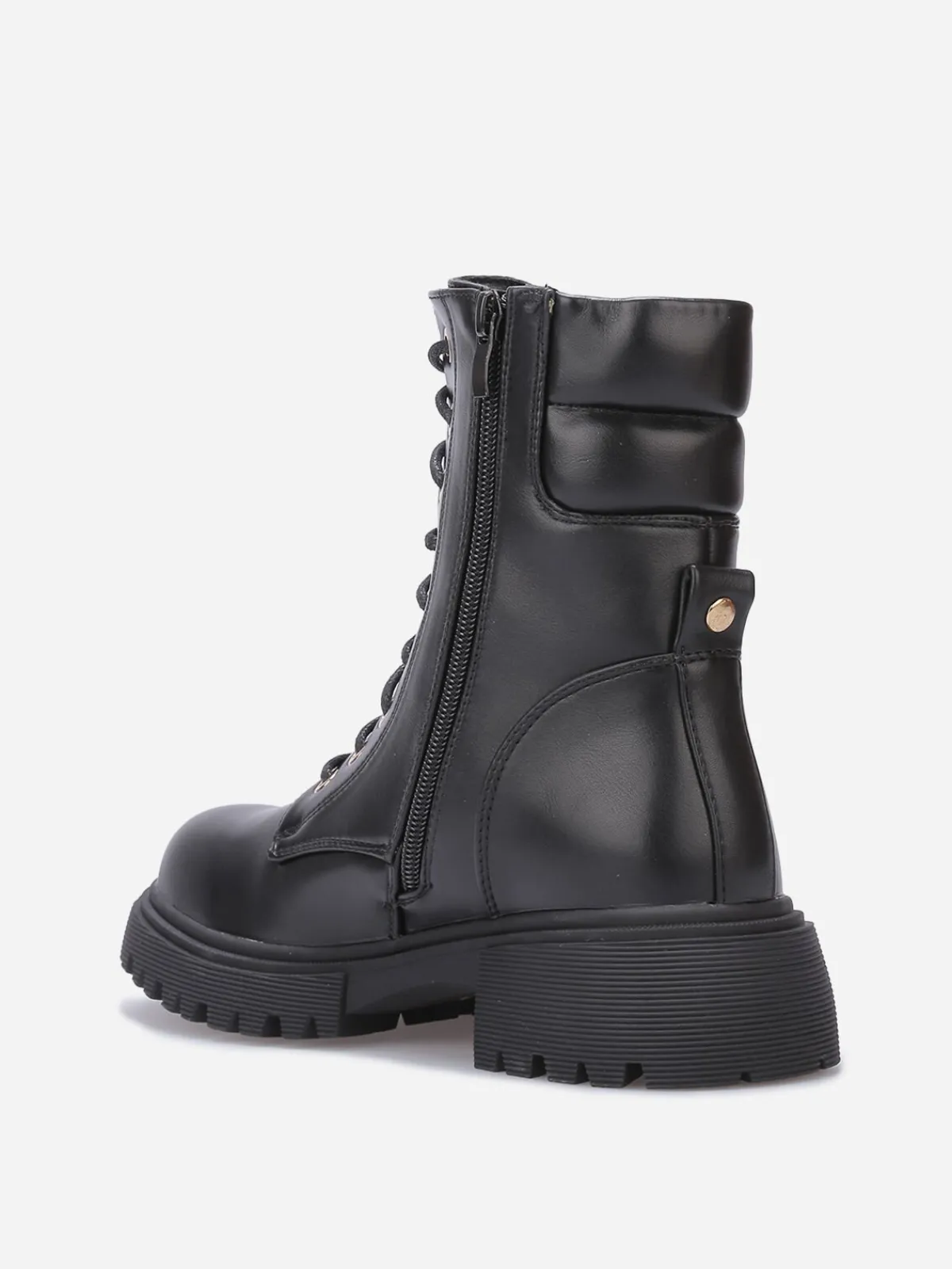 Best La Modeuse Bottines rangers à détail matelassé Noir