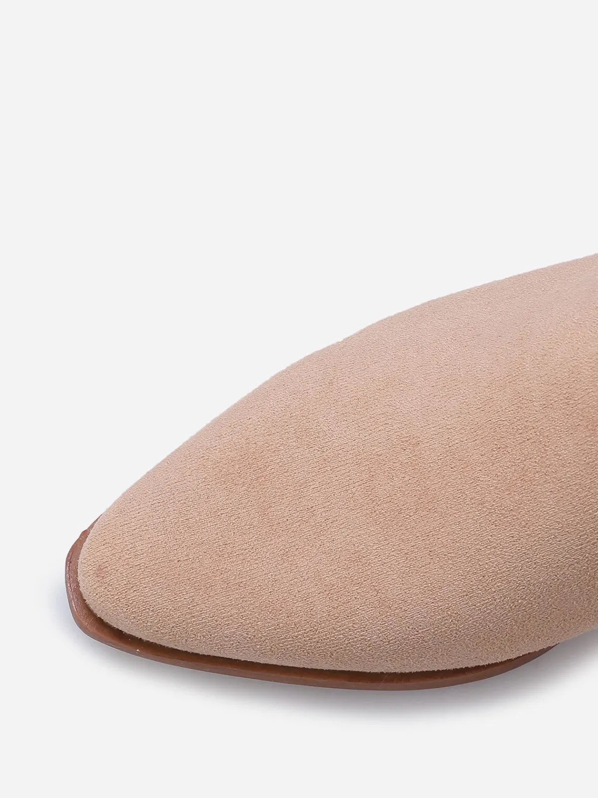 Sale La Modeuse Bottines santiags froncées en suédine Taupe