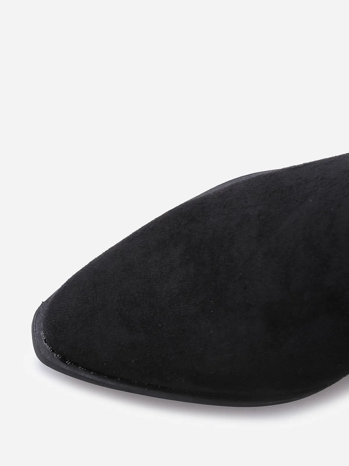 Outlet La Modeuse Bottines santiags froncées en suédine Noir