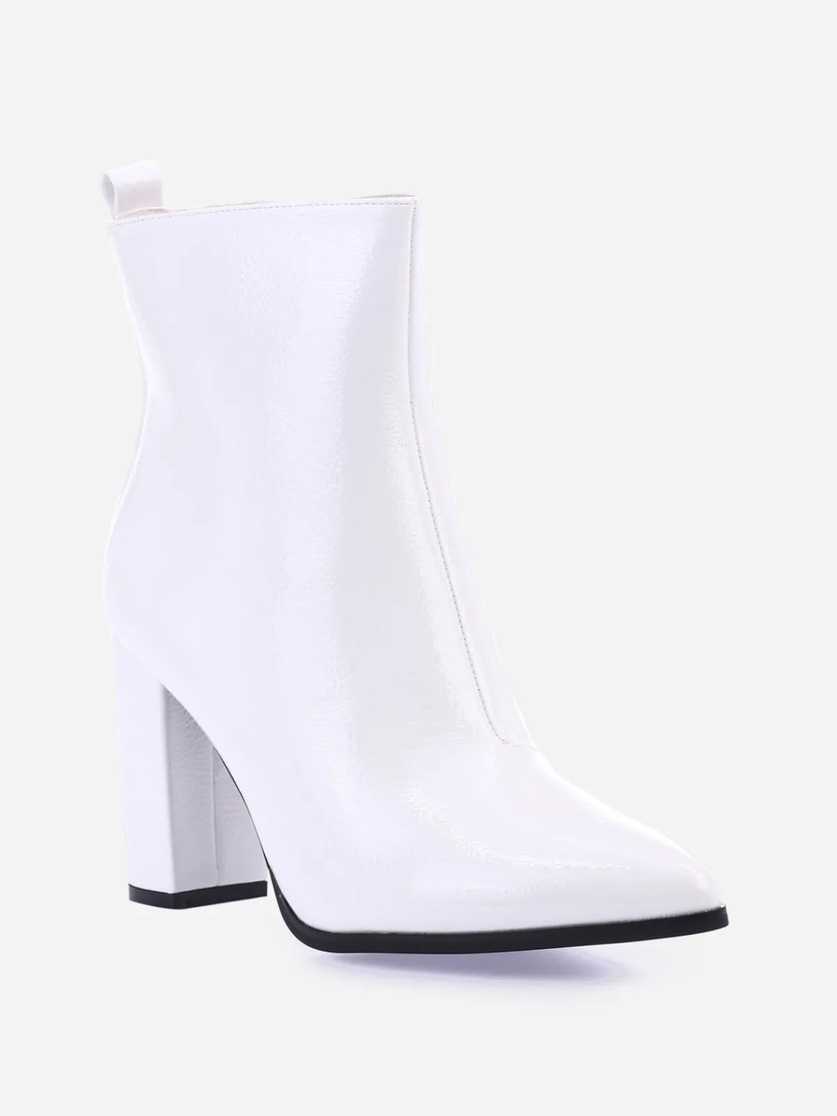 Best La Modeuse Bottines vernies à bout pointu Blanc