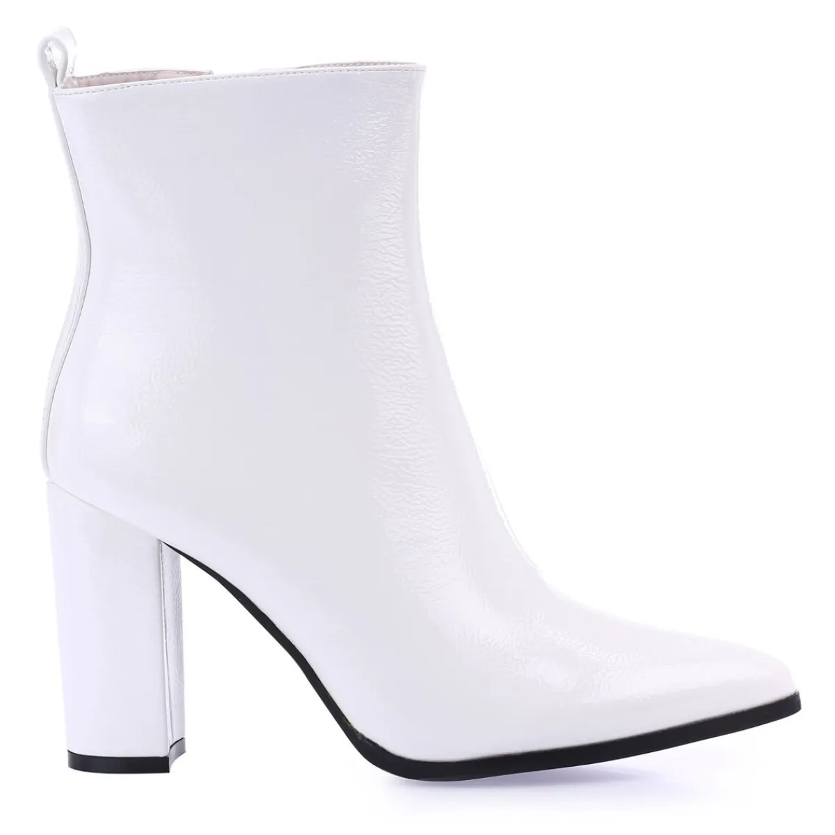 Best La Modeuse Bottines vernies à bout pointu Blanc
