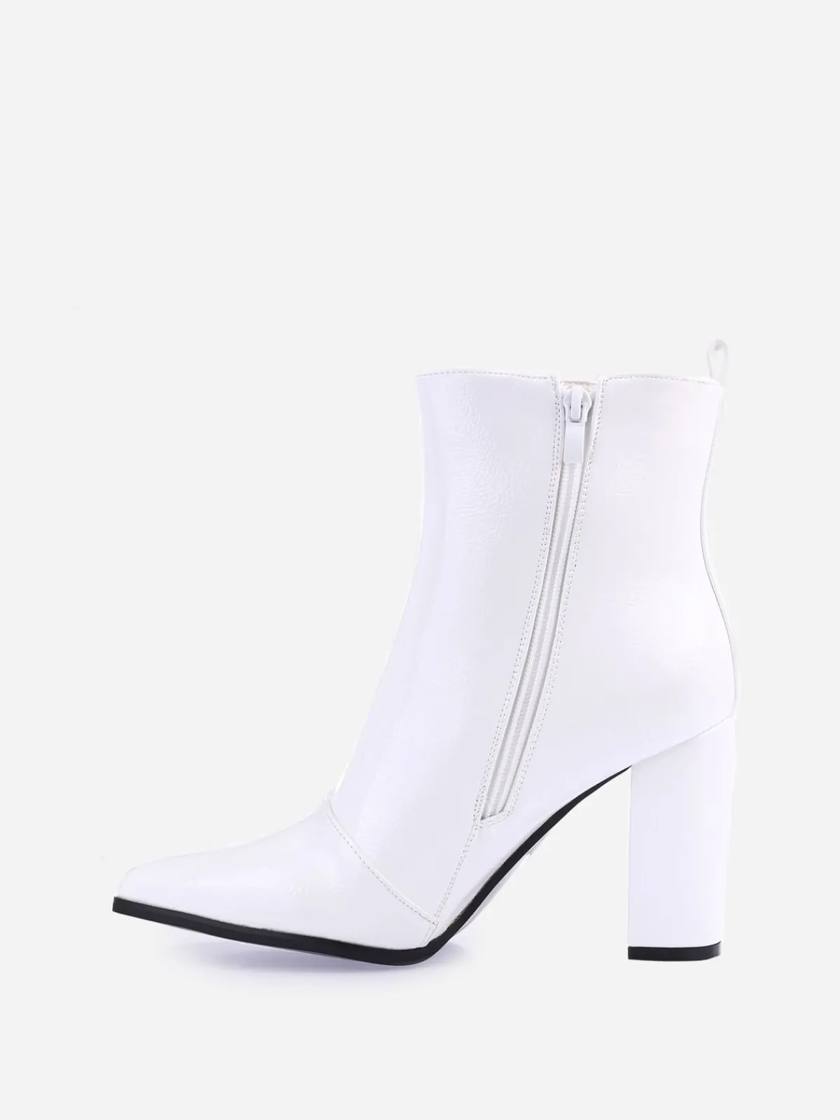 Best La Modeuse Bottines vernies à bout pointu Blanc
