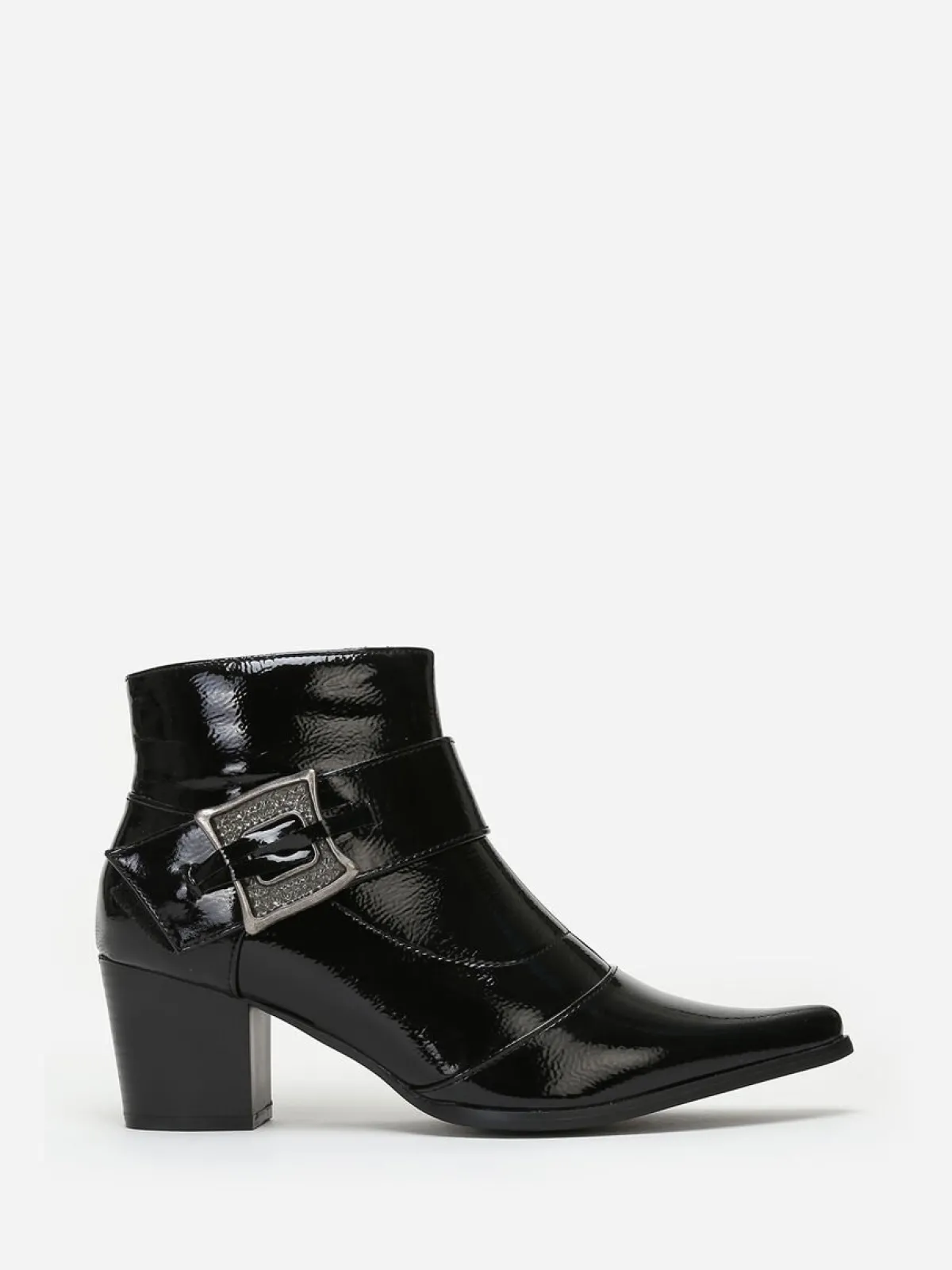 Best La Modeuse Bottines vernies à talon et boucle Noir