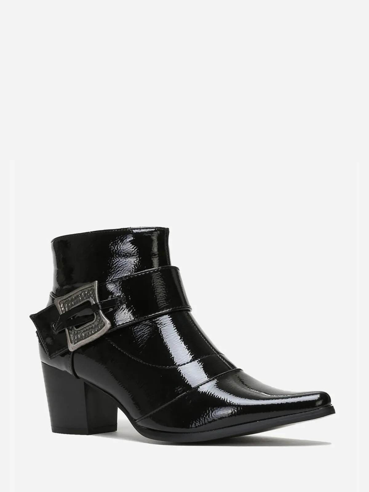 Best La Modeuse Bottines vernies à talon et boucle Noir