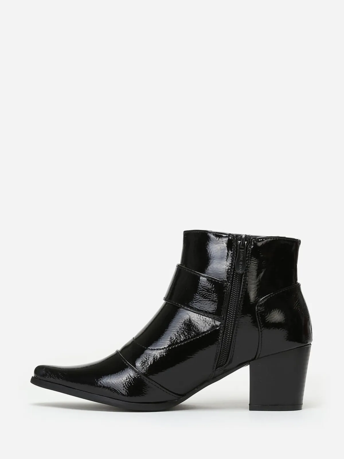 Best La Modeuse Bottines vernies à talon et boucle Noir