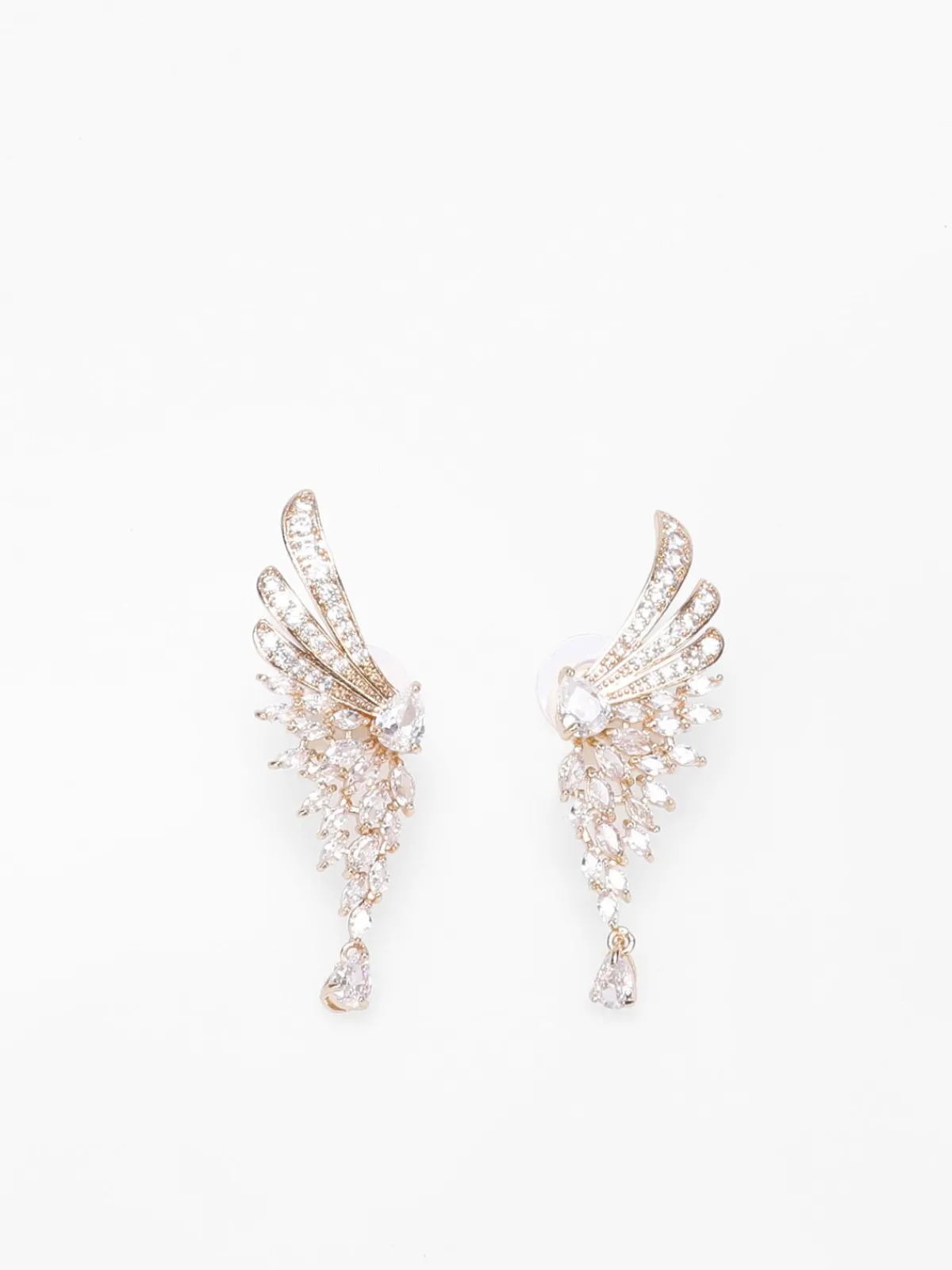 Sale La Modeuse Boucles d'oreilles ailes d'ange à strass Doré