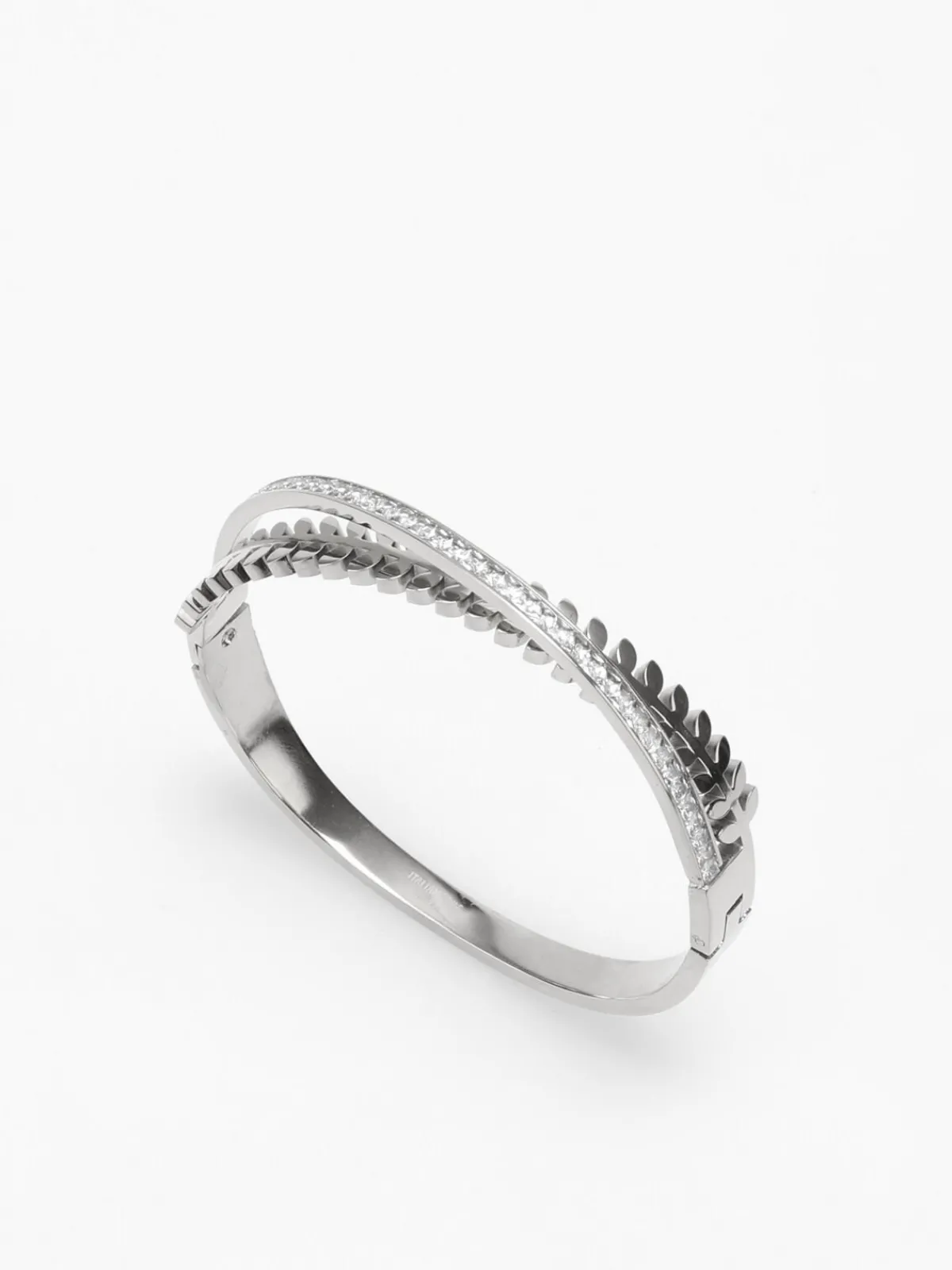 Clearance La Modeuse Bracelet croisé avec épis et strass Argenté