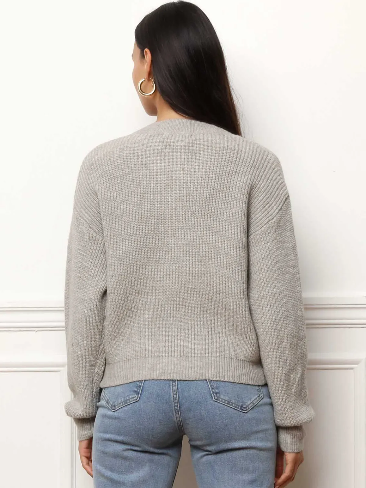 Sale La Modeuse Cardigan à boutons marbrés Gris