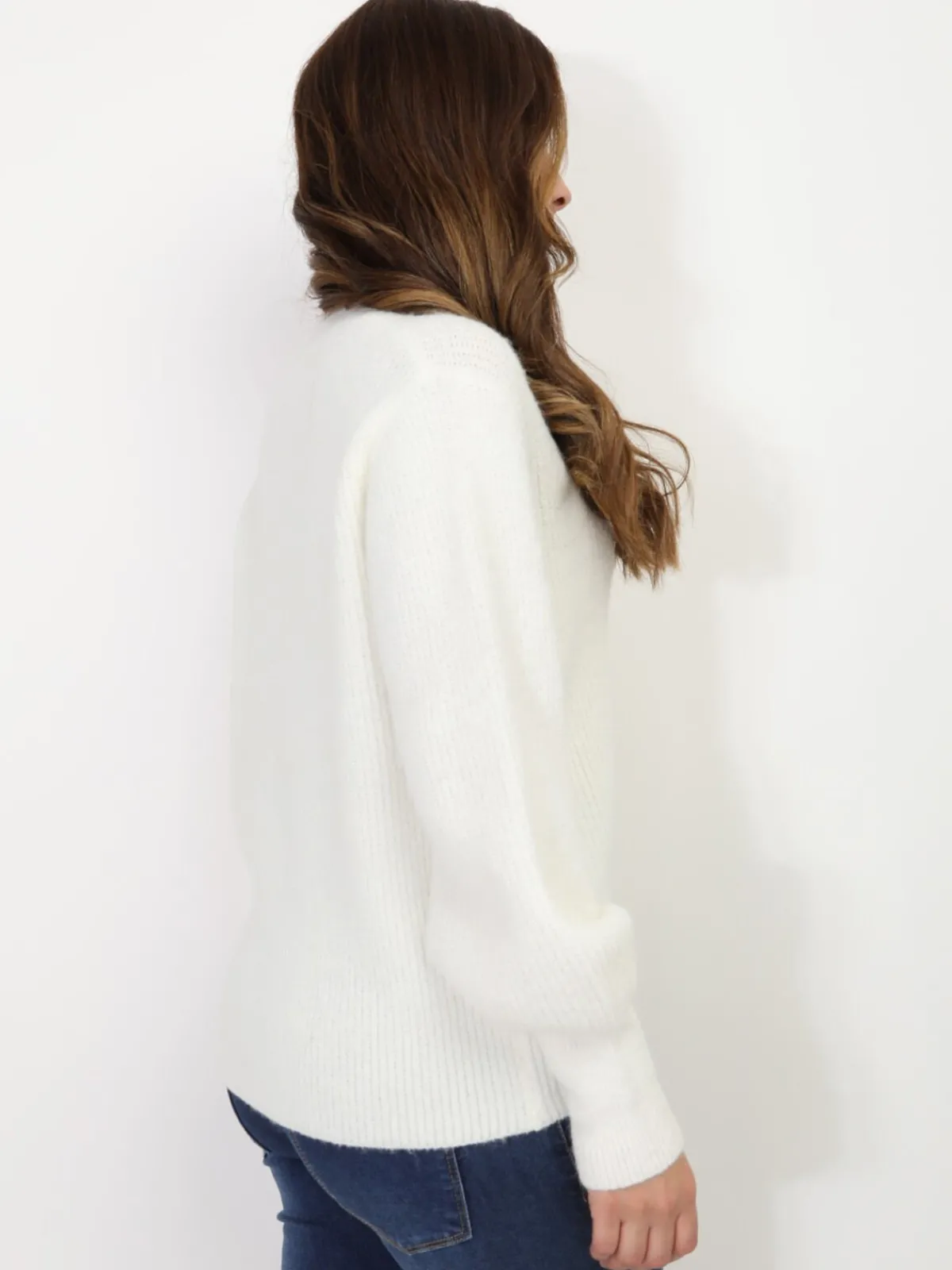 Best La Modeuse Cardigan avec petit c艙ur Blanc
