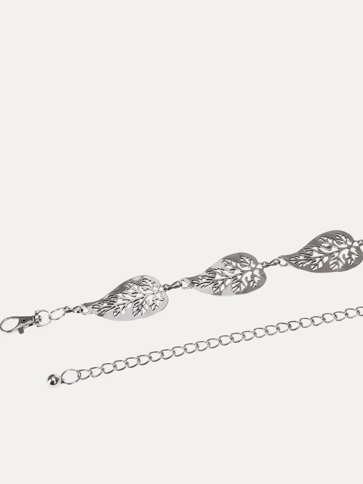 New La Modeuse Ceinture e style chaîne à feuilles Argenté
