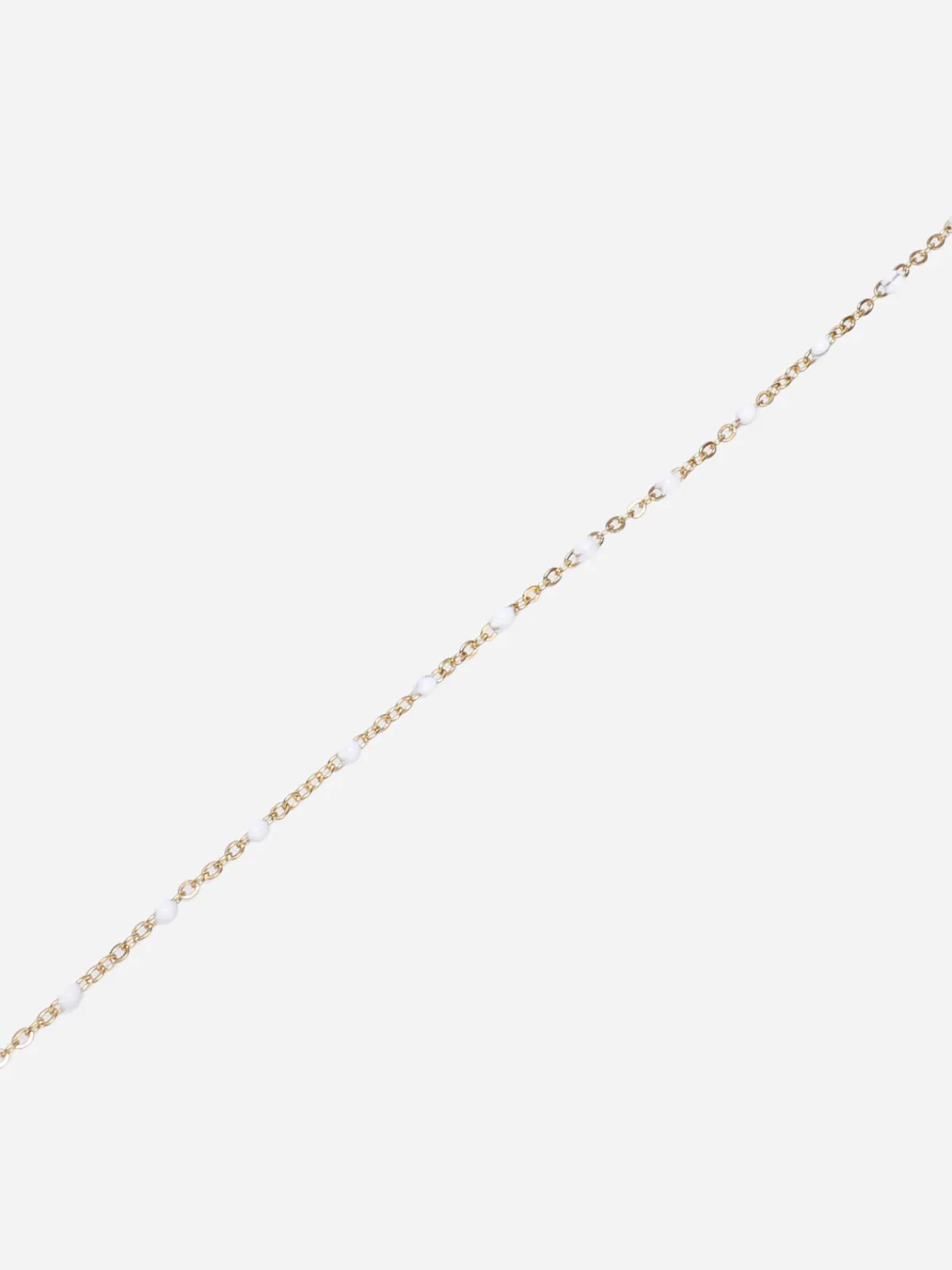 La Modeuse Chaine de cheville à perles Blanc