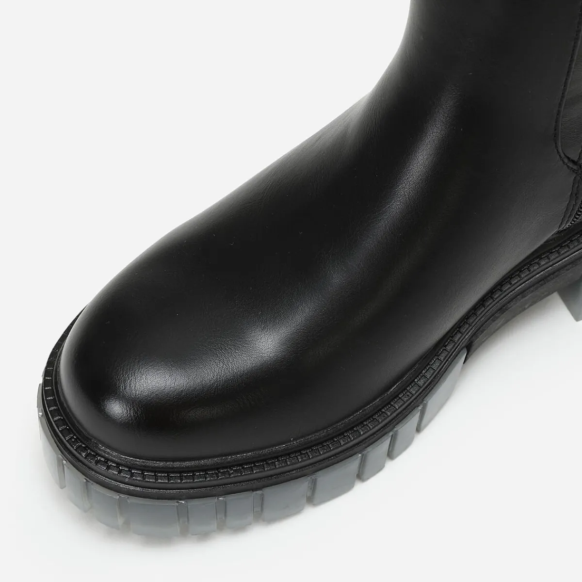 Outlet La Modeuse Chelsea à semelle crantée effet translucide Noir
