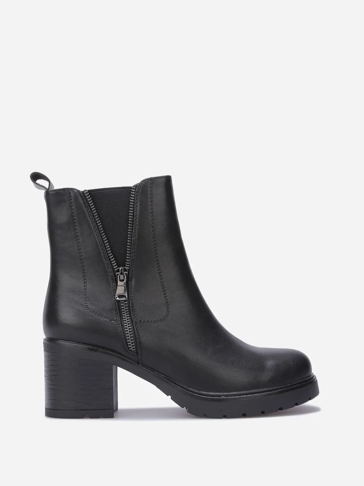 New La Modeuse Chelsea à talon avec zip décoratif Noir