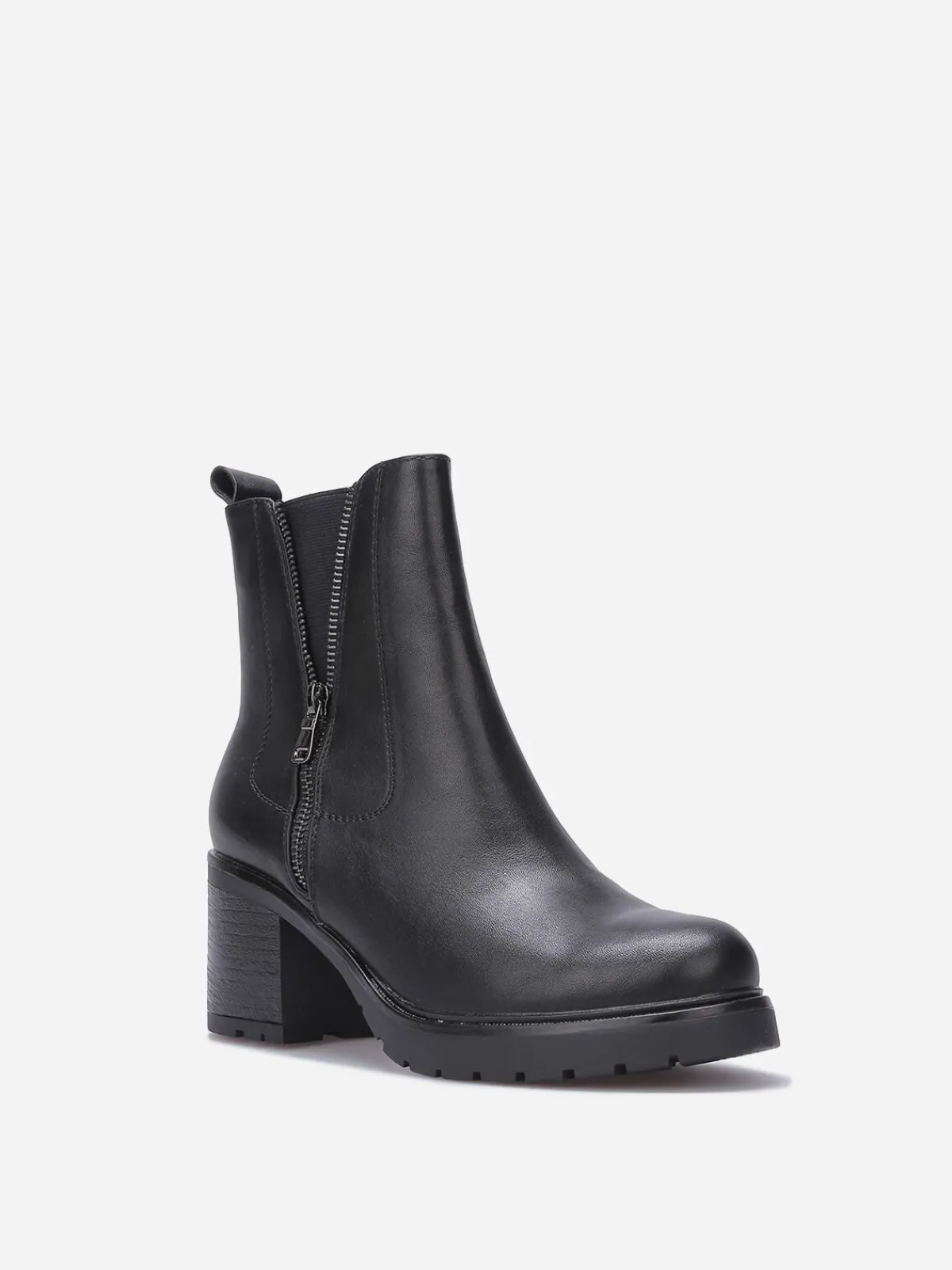 New La Modeuse Chelsea à talon avec zip décoratif Noir