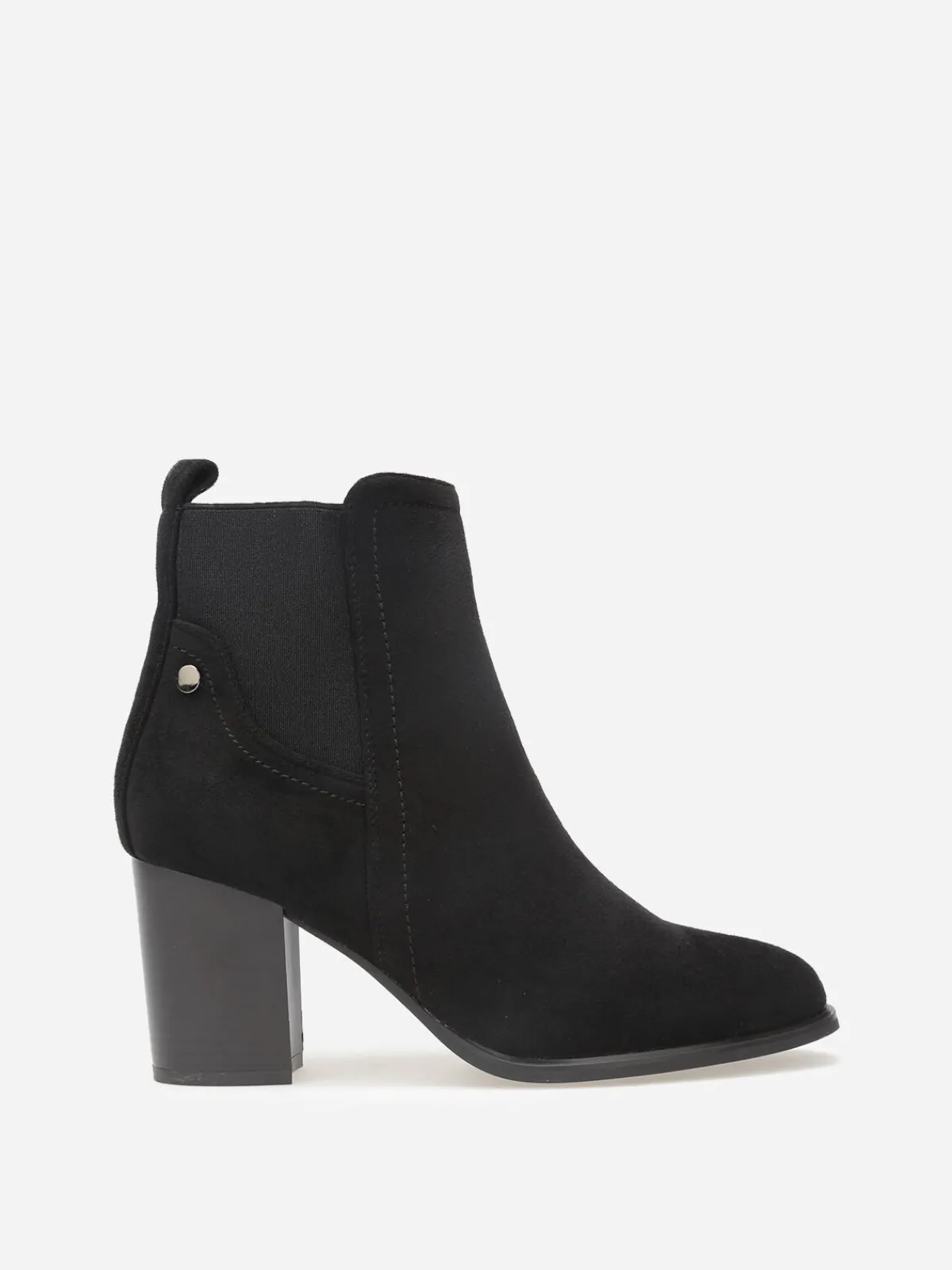 Discount La Modeuse Chelsea à talon en suédine Noir